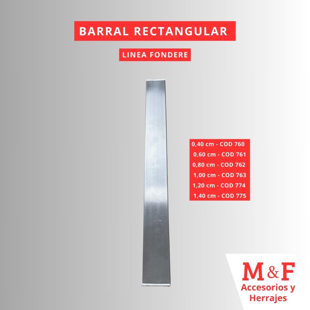 Barral Rectangular Acero Inoxidable 1.40 mt